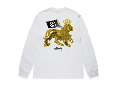Stussy Gold Lion LS Tee "White"