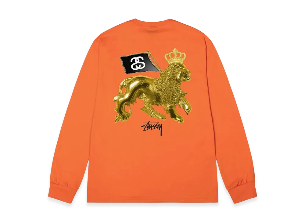 Stussy Gold Lion LS Tee "Coral"