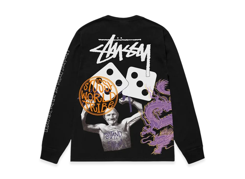 Stussy Strike Pigment Dyed LS Tee "Black"