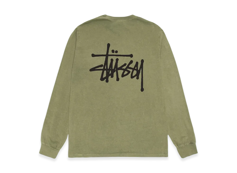 Stussy Basic Stussy Pigment Dyed LS Tee 2024 "Olive"