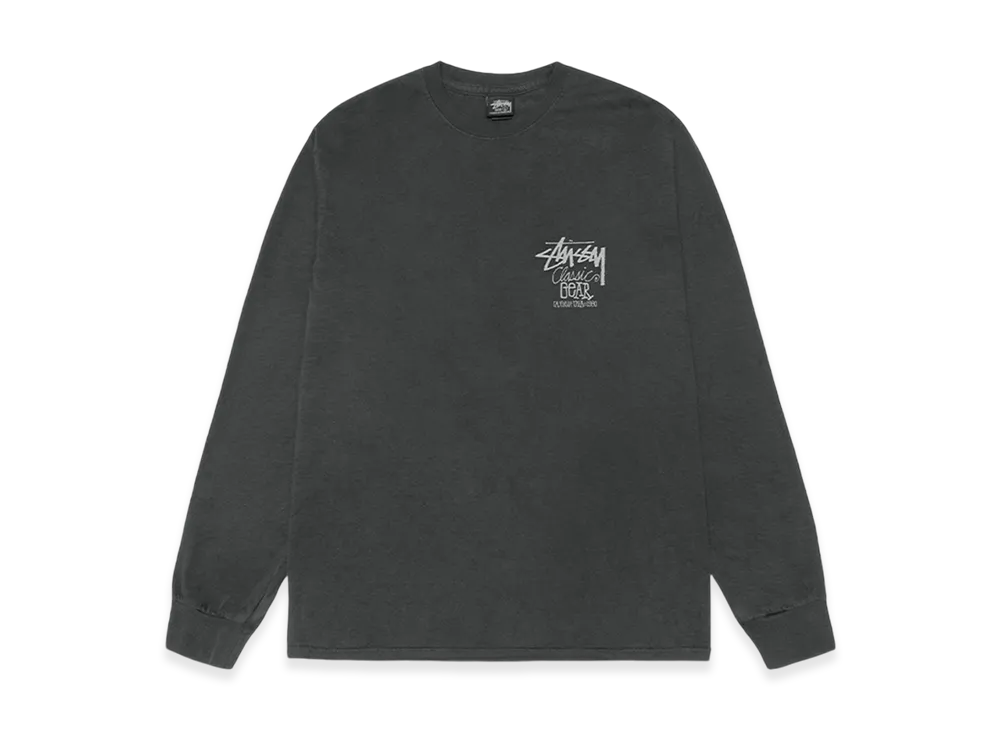 Stussy Classic Gear Pigment Dyed LS Tee "Black"