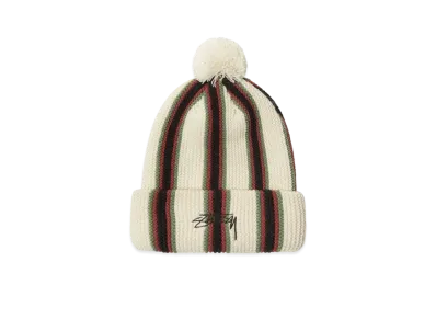 Stussy STRIPED POM BEANIE "Ecru"