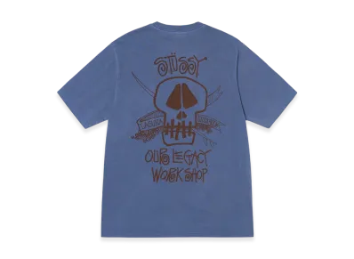 Stussy x Our Legacy Work Shop Surf Skull Pigment Dyed Tee "Indigo"