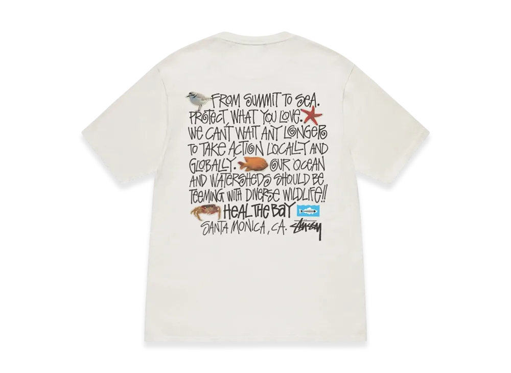 Stussy x Heal The Bay Summit To Sea Pigment Dyed Tee "Natural"