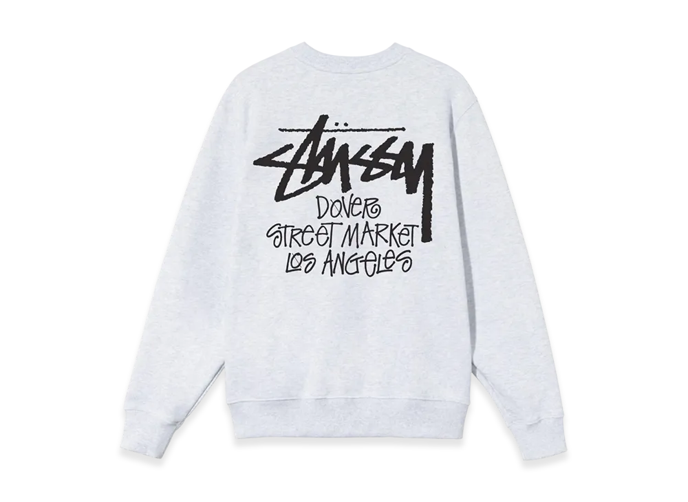 Stussy Stock DSM Los Angeles Crew 2021 "Ash Heather"