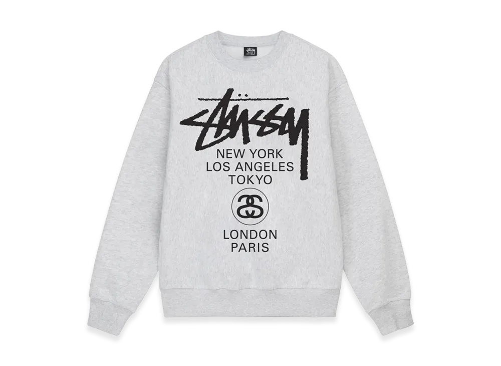 Stussy World Tour Crew 2023 "Ash Heather"