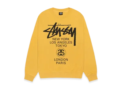 Stussy World Tour Crew Pigment Dyed "Honey"