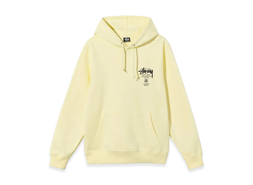 Stussy World Tour Hoodie 2021 "Pale Yellow"