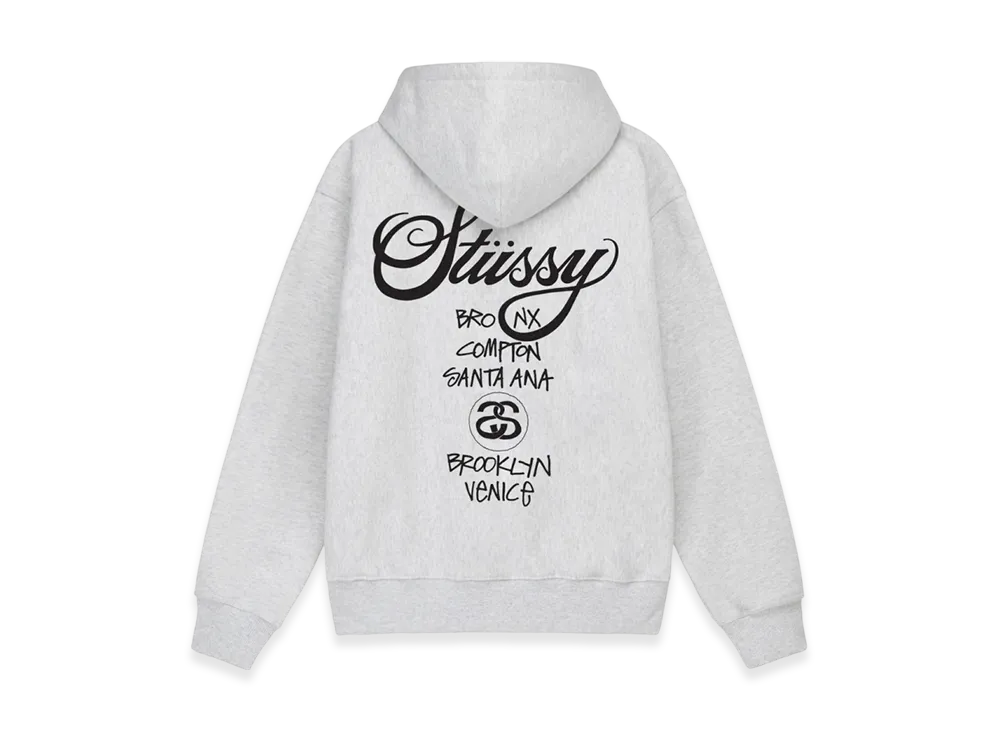 Stussy World Tour Hoodie 2023 "Ash Heather"