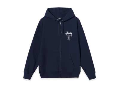 Stussy World Tour Zip Hoodie 2021 "Navy"