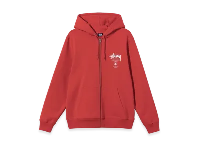 Stussy World Tour Zip Hoodie 2021 "Red"