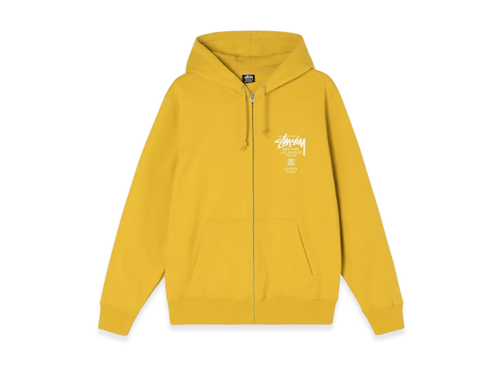 Stussy World Tour Zip Hoodie 2021 "Honey"