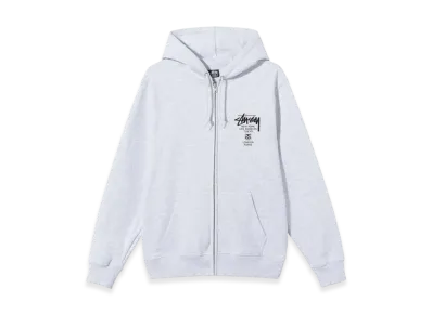Stussy World Tour Zip Hoodie 2021 "Ash Heather"