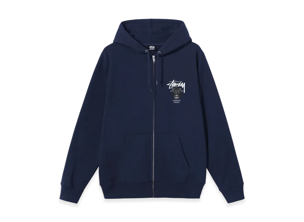 Stussy DSM World Tour Zip Hoodie 2021 "Navy"