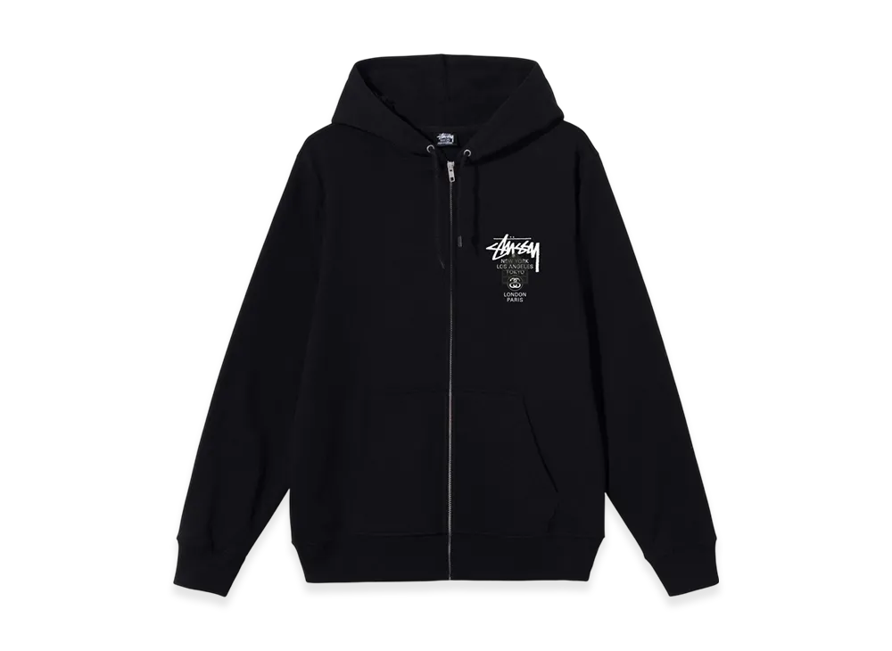 Stussy DSM World Tour Zip Hoodie 2021 "Black"