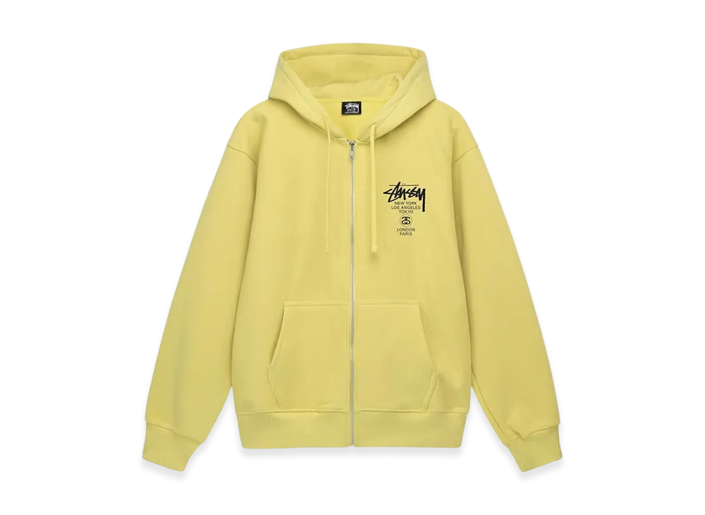 Stussy World Tour Zip Hoodie 2022 "Yellow"