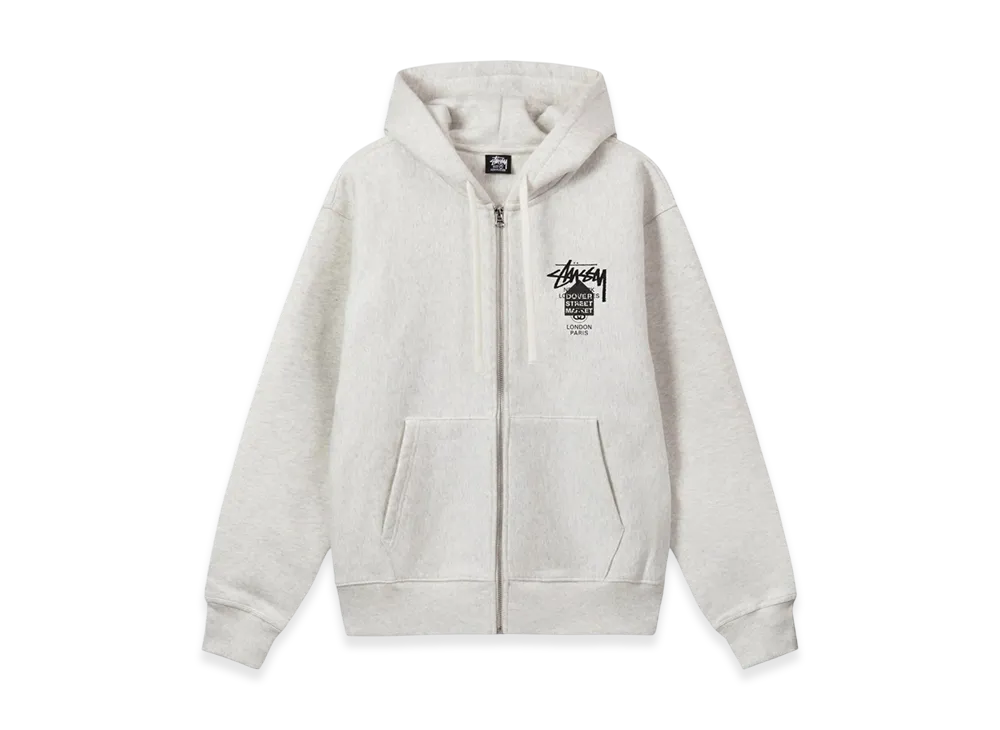 Stussy DSM World Tour Zip Hoodie 2022 "Ash Heather"