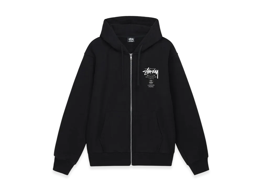 Stussy DSM World Tour Zip Hoodie 2022 "Black"