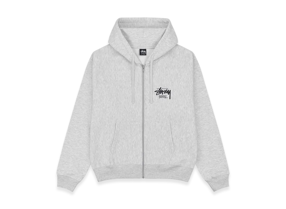 Stussy Stock Seoul Zip Hood 2023 "Ash Heather"