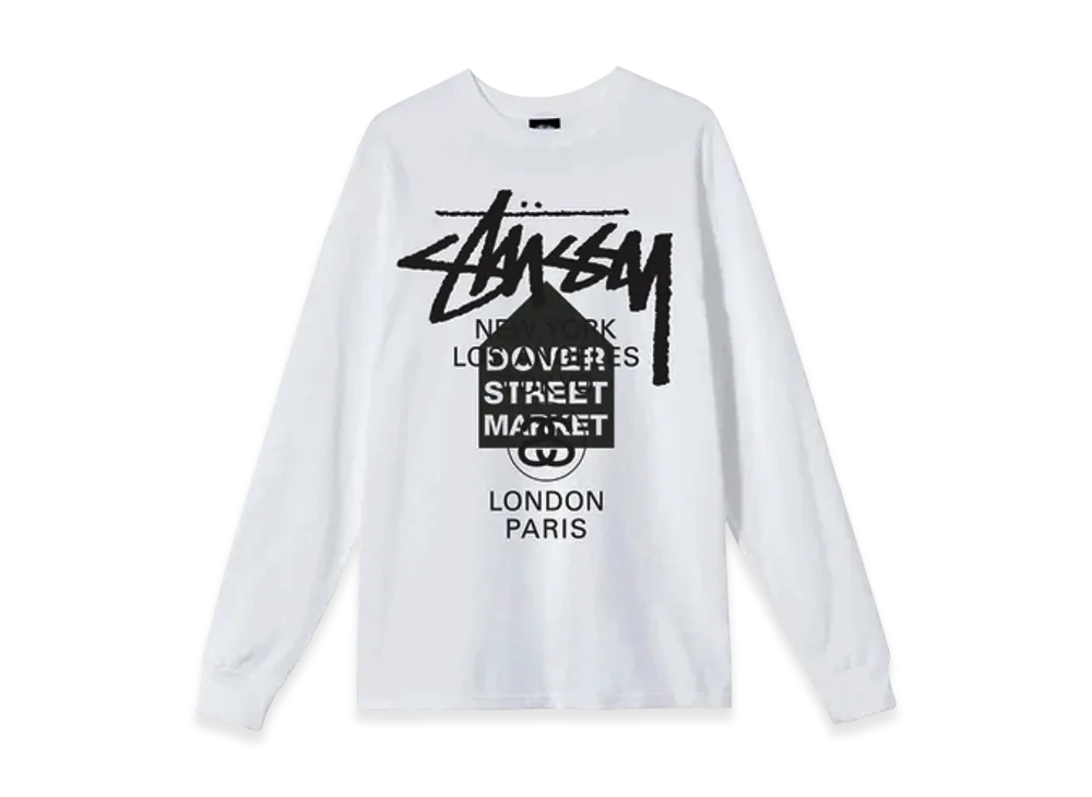 Stussy DSM World Tour LS Tee "White"