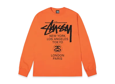 Stussy World Tour LS Tee 2023 "Coral"