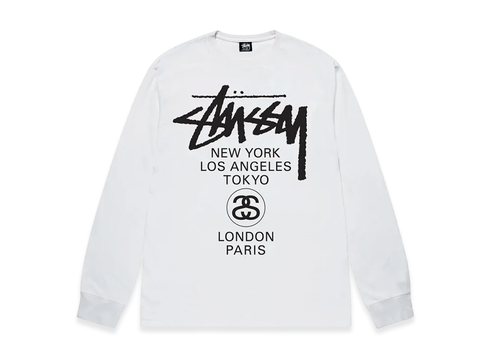 Stussy World Tour LS Tee 2023 "White"