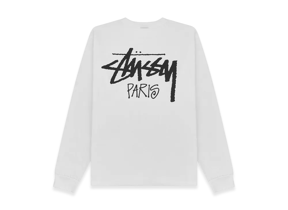Stussy Stock Paris LS Tee "White"
