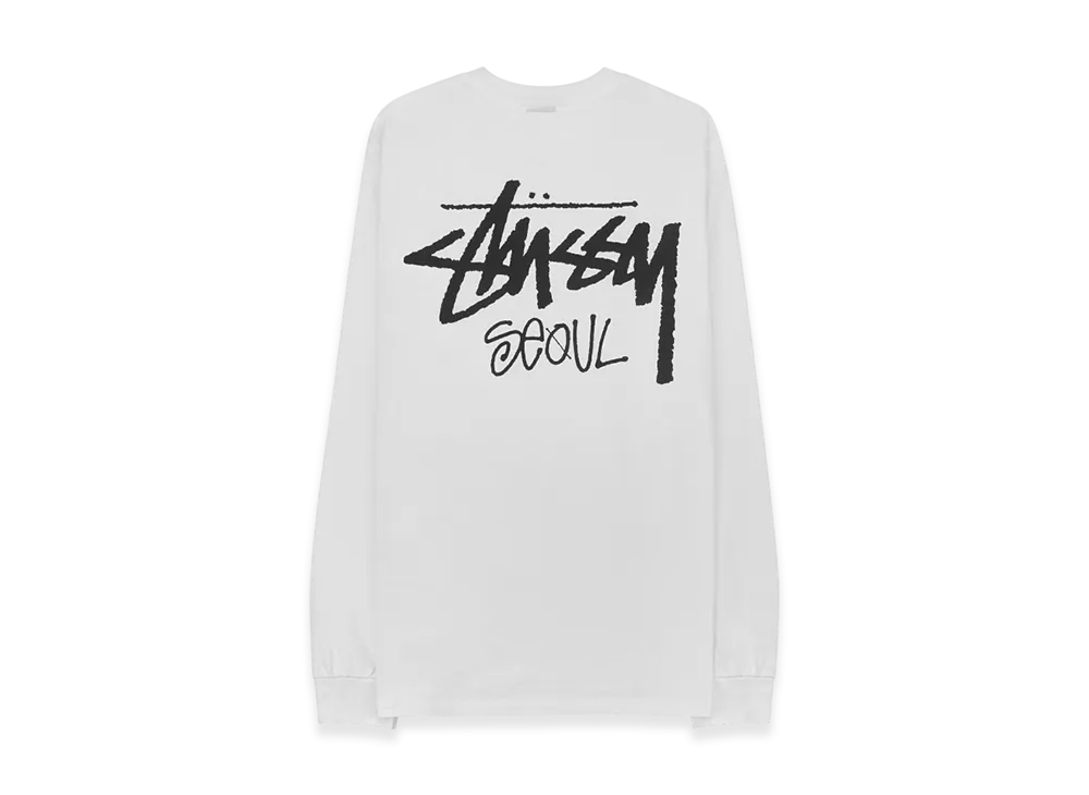 Stussy Stock Seoul LS Tee "White"