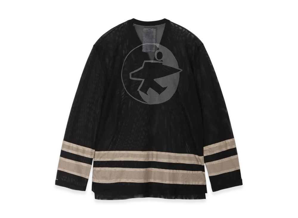 Stussy x Our Legacy Work Shop Hockey Jersey Black Beige Mighty Mesh "Black/Beige Mighty Mesh"