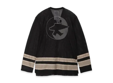Stussy x Our Legacy Work Shop Hockey Jersey Black Beige Mighty Mesh "Black/Beige Mighty Mesh"