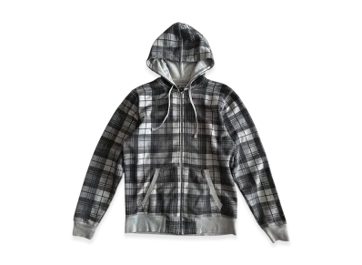 Stussy Plaid Block Check Zip-Up Hoodie "Gray"