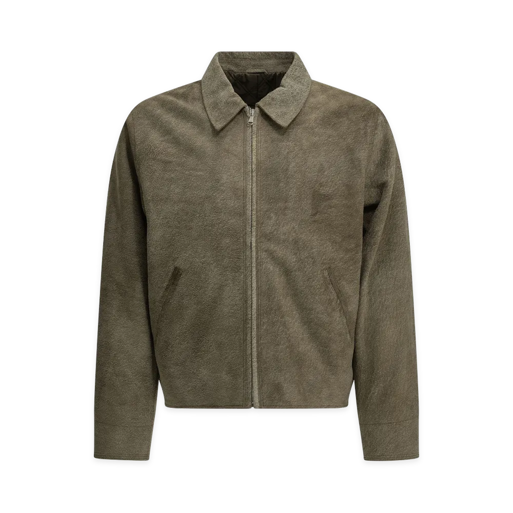 Stussy Garage Leather Jacket "Beige"