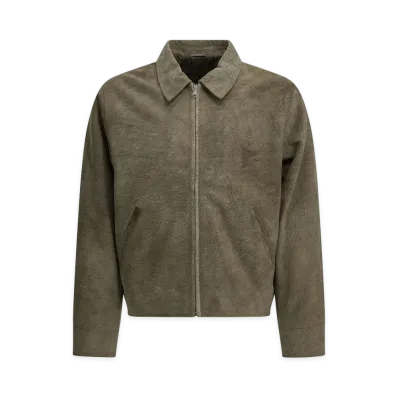Stussy Garage Leather Jacket "Beige"