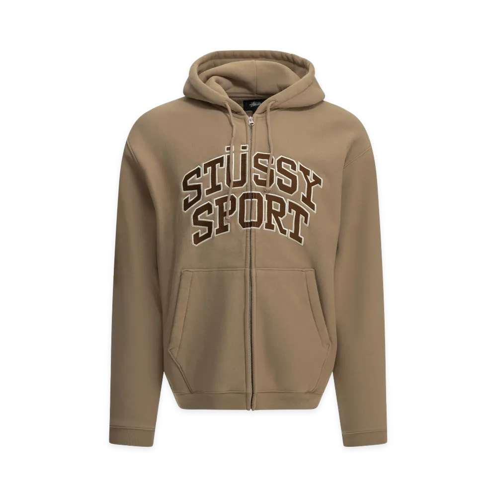 Stussy Sport Zip-Up Sweatshirt "Beige"