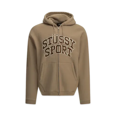 Stussy Sport Zip-Up Sweatshirt "Beige"