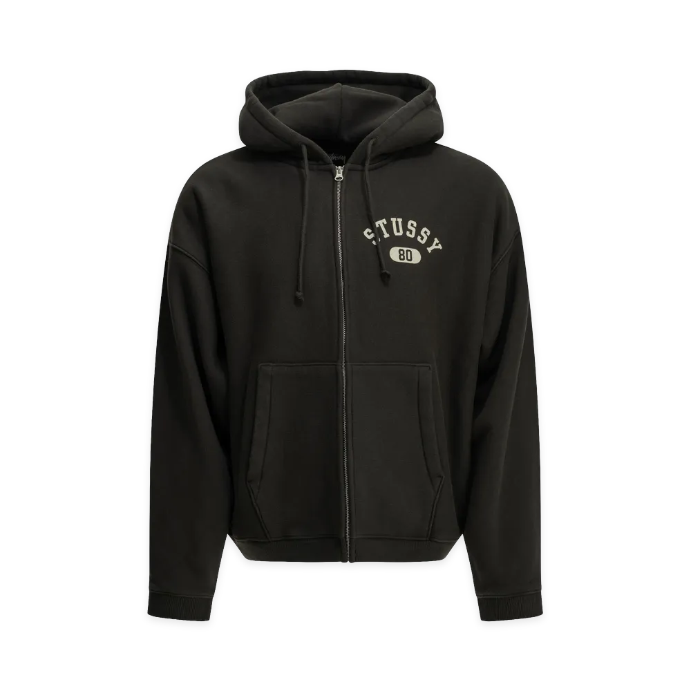 Stussy Varsity Zip-Up Sweatshirt "Black"