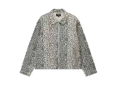 Stussy LEOPARD MESH ZIP JACKET "Bone"