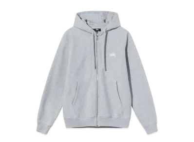 Stussy OVERDYED STOCK LOGO ZIP HOODIE "Grey Heather"