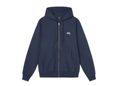 Stussy OVERDYED STOCK LOGO ZIP HOODIE "Navy"