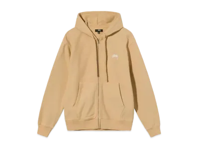 Stussy OVERDYED STOCK LOGO ZIP HOODIE "Tan"