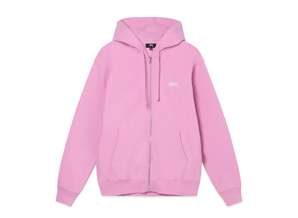 Stussy OVERDYED STOCK LOGO ZIP HOODIE "Pink"
