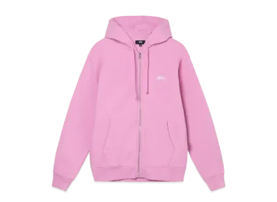 Stussy OVERDYED STOCK LOGO ZIP HOODIE "Pink"