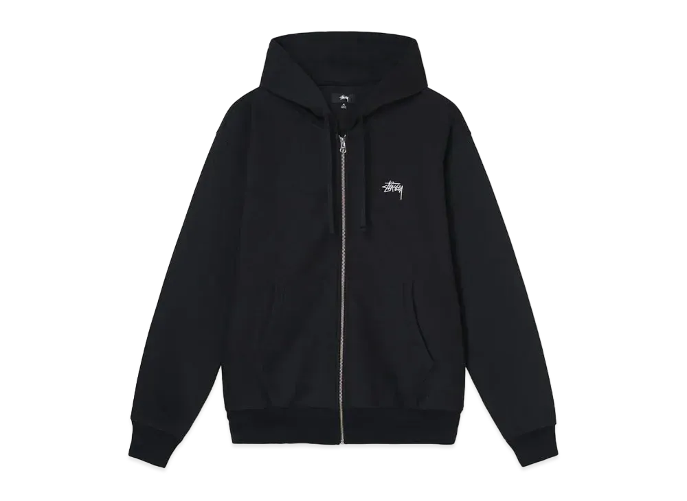 ステューシー オーバーダイ ストック ロゴ ジップ フーディー "ブラック"