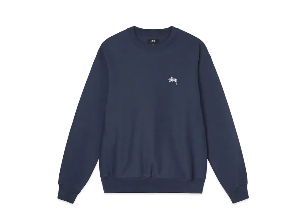 Stussy OVERDYED STOCK LOGO CREW "Navy"