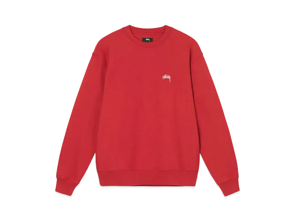 Stussy OVERDYED STOCK LOGO CREW "Red"