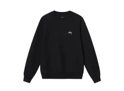 Stussy OVERDYED STOCK LOGO CREW "Black"
