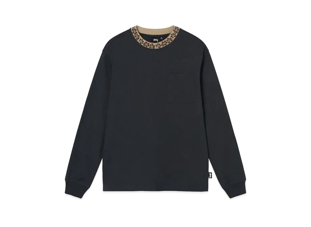 Stussy FLOWER MOCK NECK LS CREW "Black"