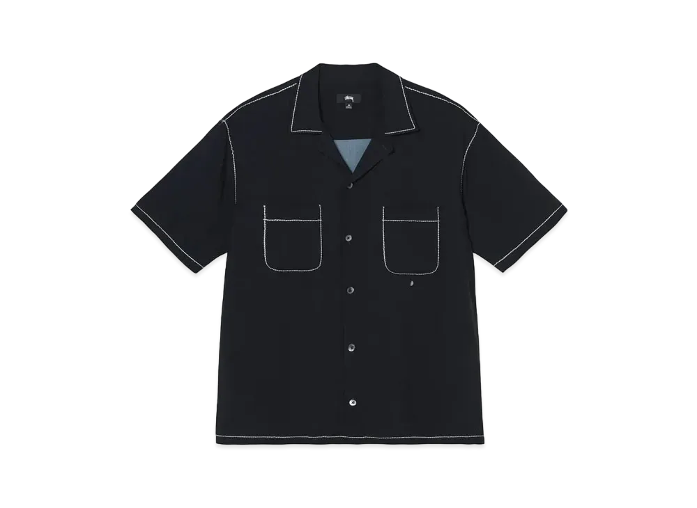 Stussy CONTRAST PICK STITCHED SHIRT "Black"