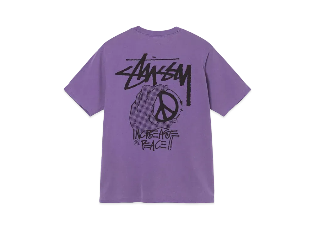 Stussy PEACE HAND PIGMENT DYED TEE "Purple"