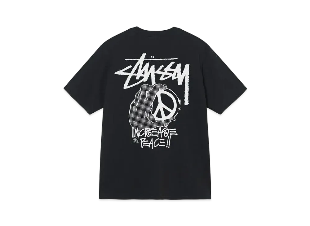 Stussy PEACE HAND PIGMENT DYED TEE "Black"